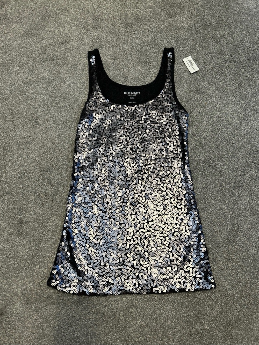 Old Navy Black Tank Top with Iridescent Sequins